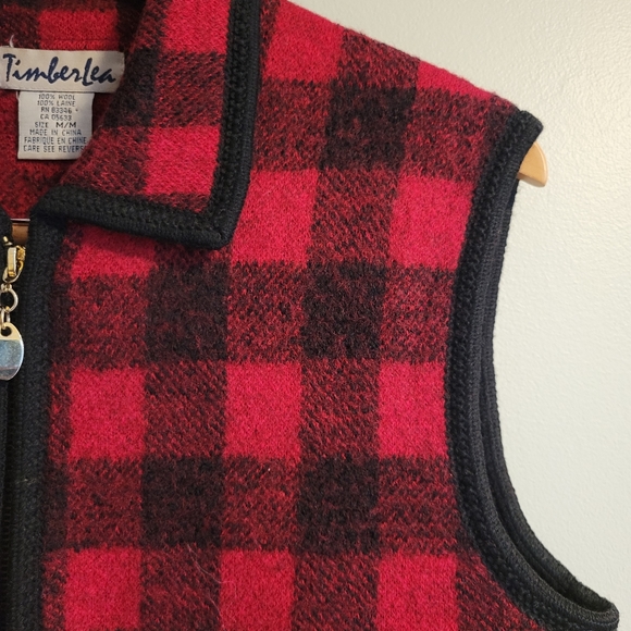 Timberlea 100% Wool Buffalo Plaid Vest, Medium - Picture 3 of 13